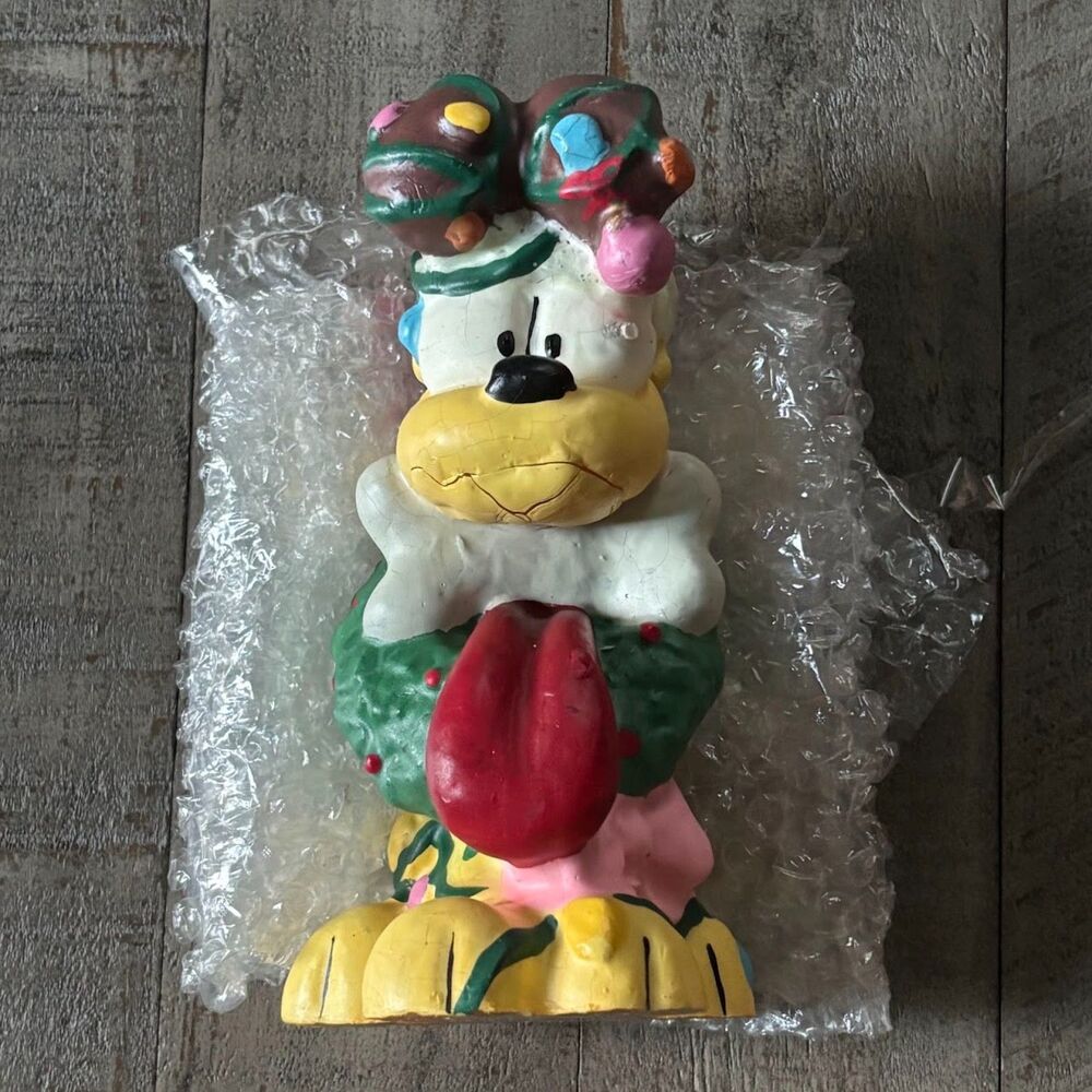 Vintage 1996 Garfield Lighten Up "Odie With Light" Christmas Candle Figurine